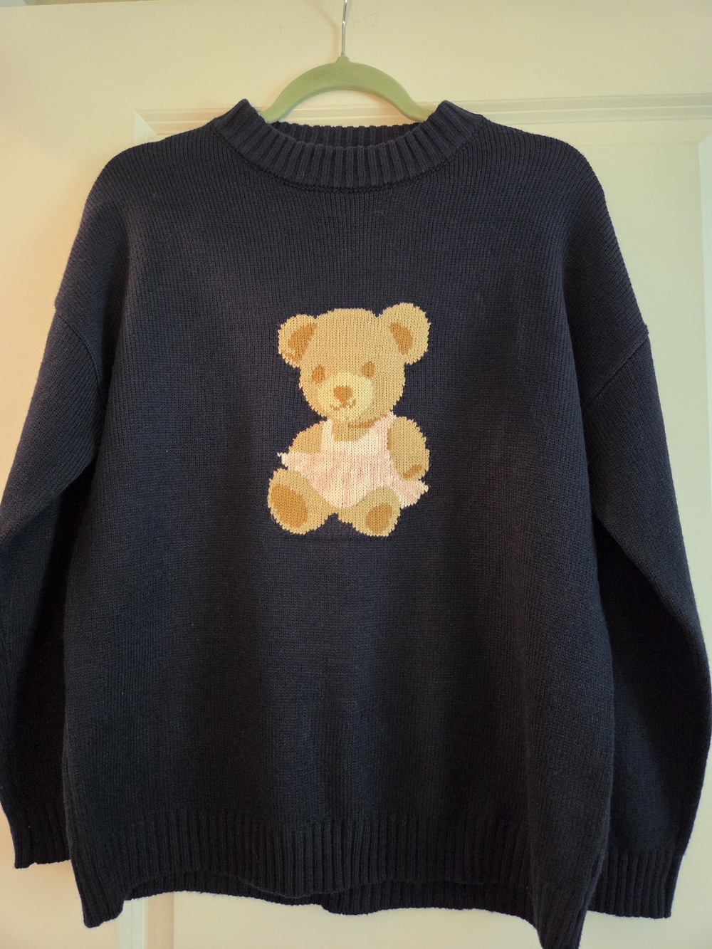 Just Polly Teddy Bear Navy Prep Sweater XS NWT